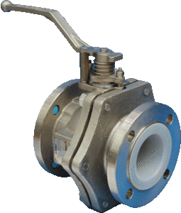 2-PCE PFA LINED BALL VALVE FB CLASS 150 LEVER OP