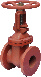CAST IRON RISING STEM WEDGED GATE VALVE FLANGED TABLE F